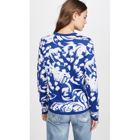 Victoria Beckham Relaxed Crew Neck Sweater, Blue - Picture 2 of 6